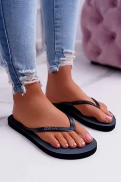 Best Big Star Shoes Klapki Damskie Japonki Big Star Czarne DD274A242