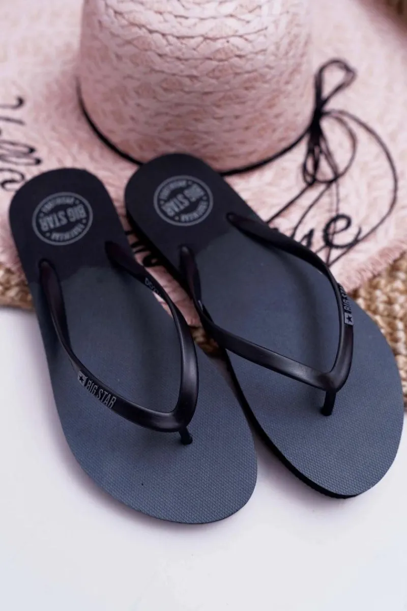 Best Big Star Shoes Klapki Damskie Japonki Big Star Czarne DD274A242