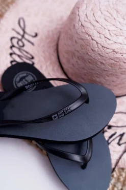 Best Big Star Shoes Klapki Damskie Japonki Big Star Czarne DD274A242