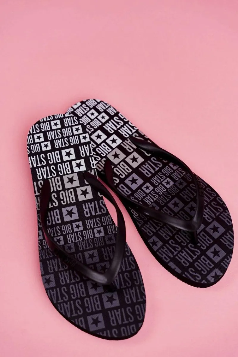 Klapki Sportowe|Klapki Damskie Big Star>Big Star Shoes Klapki Damskie Japonki Big Star FF274A303 Czarne