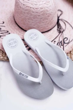 Sale Klapki Damskie Japonki Big Star Białe DD274A243 Damskie Klapki Sportowe|Klapki Damskie Big Star