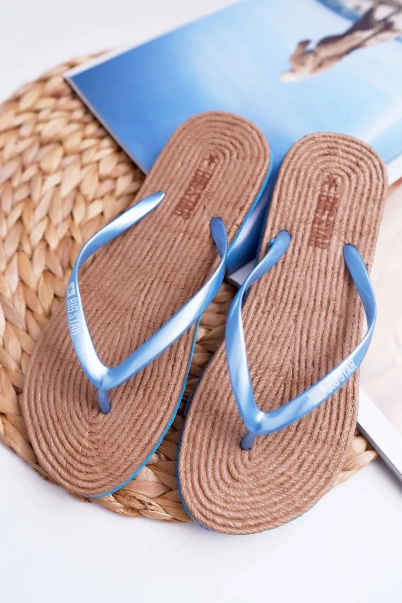 Klapki Sportowe|Klapki Damskie Big Star>Big Star Shoes Klapki Damskie Japonki Big Star Niebieskie AA274A122