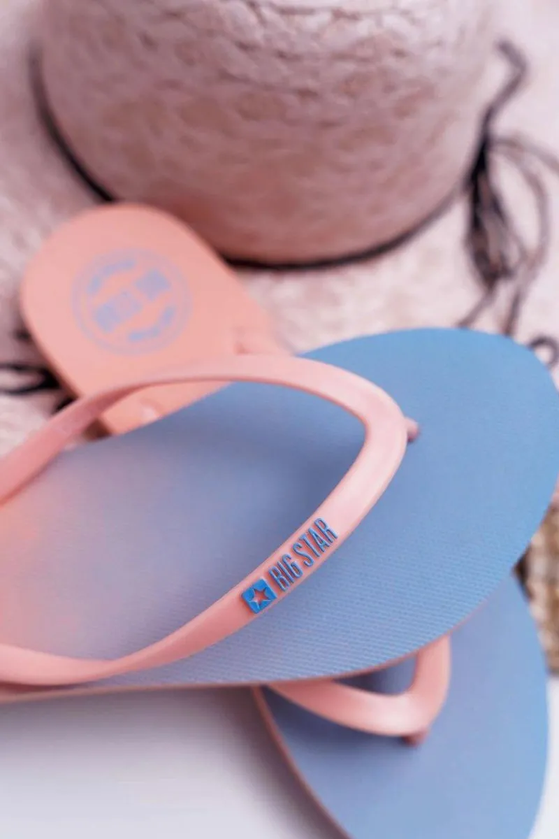 Klapki Sportowe|Klapki Damskie Big Star>Big Star Shoes Klapki Damskie Japonki Big Star Łososiowe DD274A241