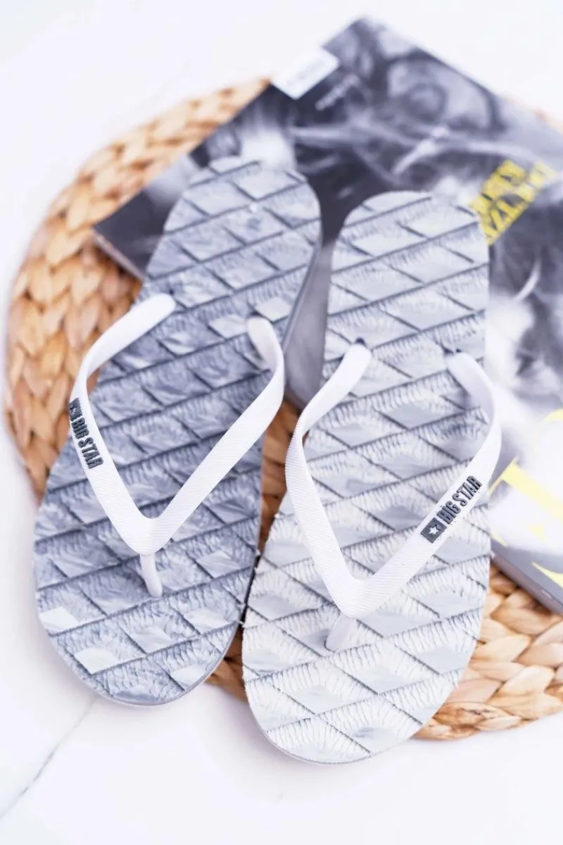 Hot Klapki Damskie Japonki Big Star Szare AA274A143 Damskie Klapki Sportowe|Klapki Damskie Big Star