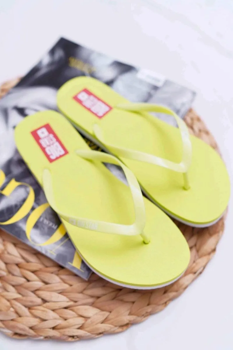 Online Klapki Damskie Japonki Big Star Neon Limonkowe AA274A129 Damskie Klapki Sportowe|Klapki Damskie Big Star