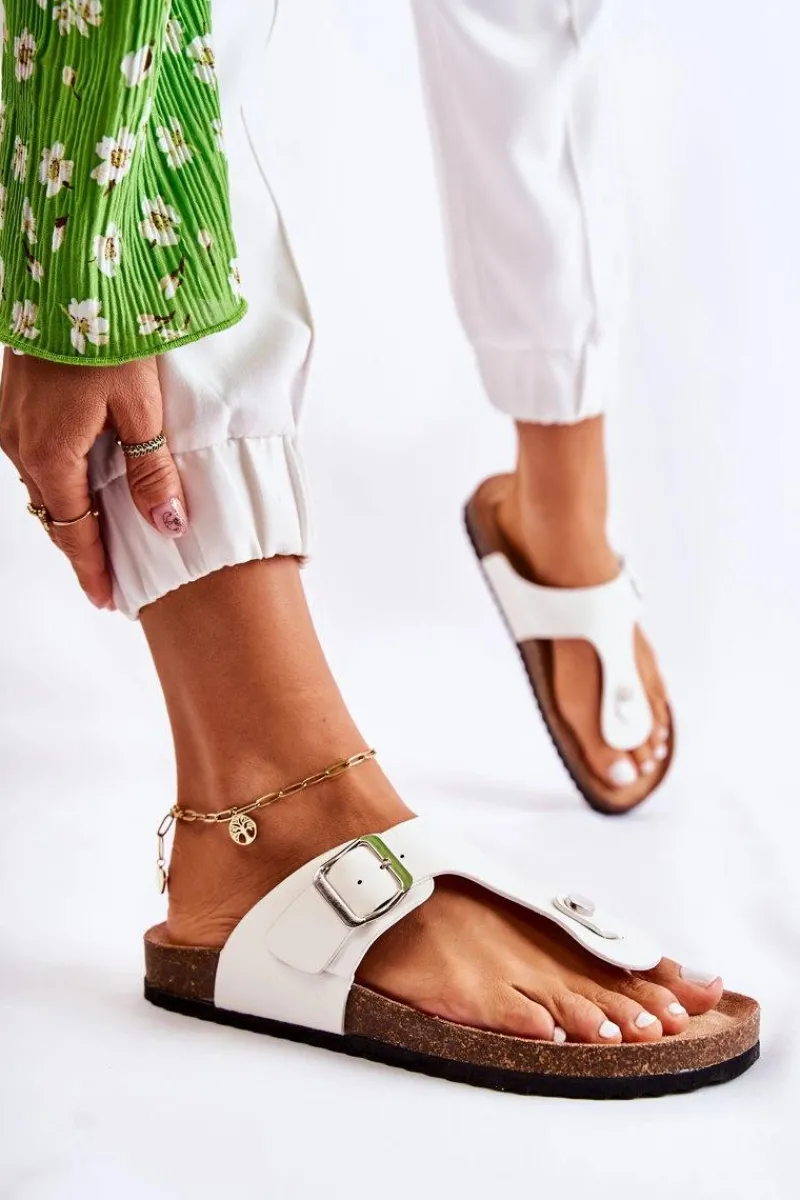 Klapki Korkowe|Klapki Damskie Japonki>Boto Klapki Damskie Japonki Na Korku Białe Elina