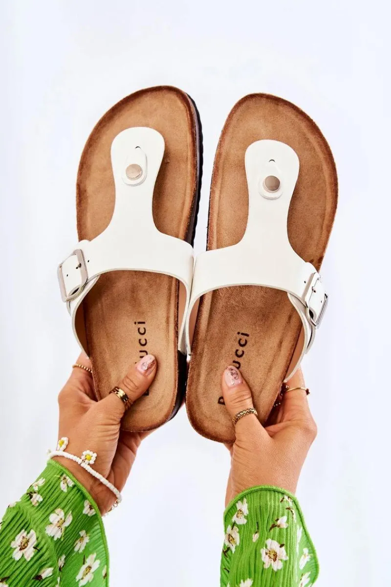 Klapki Korkowe|Klapki Damskie Japonki>Boto Klapki Damskie Japonki Na Korku Białe Elina