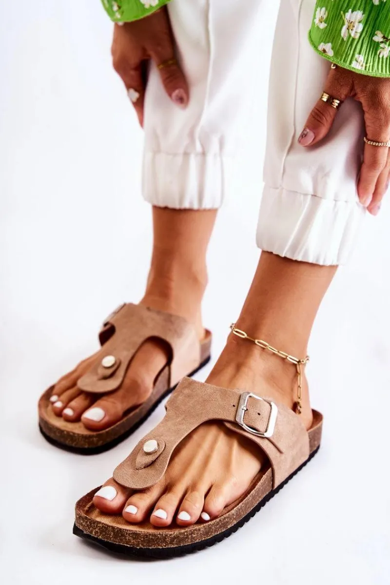 Klapki Korkowe|Klapki Damskie Japonki>Boto Klapki Damskie Japonki Na Korku Beżowe Elina