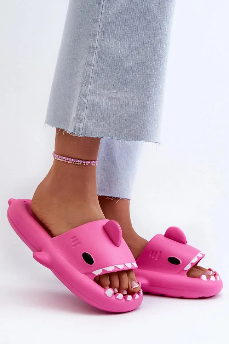 Best Klapki Damskie Lekkie Piankowe Z Motywem Rekina Fuksja Kasila Damskie Klapki Basenowe|Klapki Damskie Klasyczne