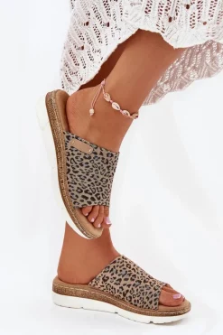 Discount Klapki Damskie Na Koturnie Panterka Norozi Damskie Klapki Na Koturnie|Klapki Na Platformie