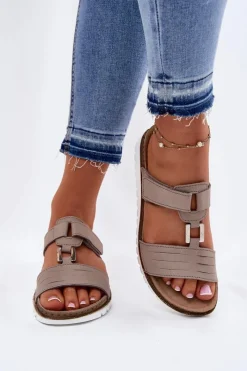 Klapki Damskie Klasyczne>INBLU Klapki Damskie Na Koturnie CN0007GU Beżowe