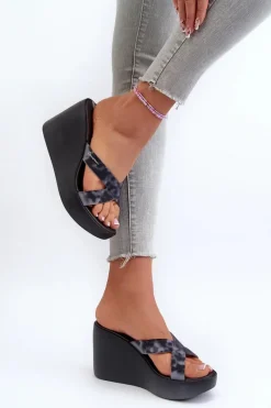 Clearance Ipanema Klapki Damskie Na Koturnie 83520 High Fashion Slide Fem Czarne