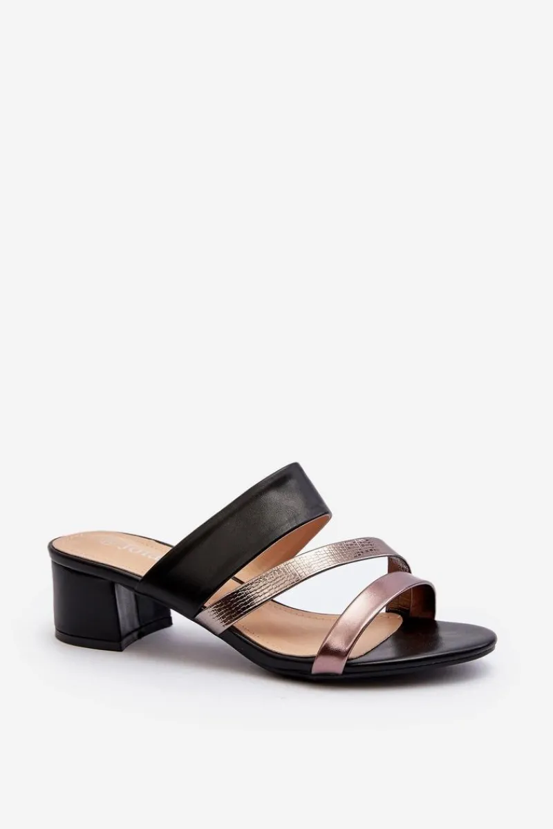 Klapki Na Obcasie|Klapki Damskie Klasyczne>Boto Klapki Damskie Na Niskim Obcasie Czarne Rosila