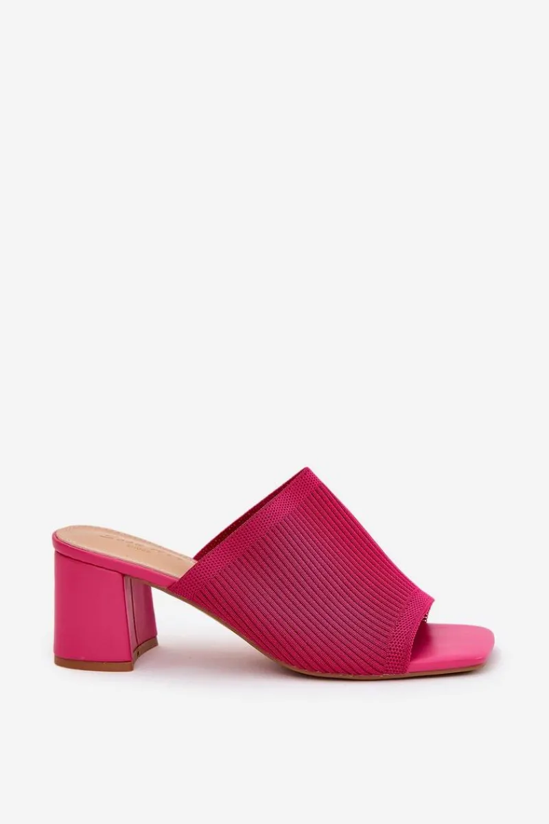 Online Boto Klapki Damskie Na Obcasie Typu Słupek Fuksja Wenilan