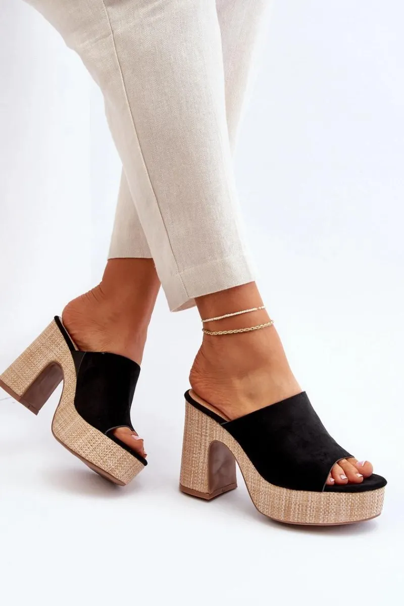 Klapki Na Obcasie|Klapki Damskie Klasyczne>Boto Klapki Damskie Na Obcasie Słupku Czarne Siobhan