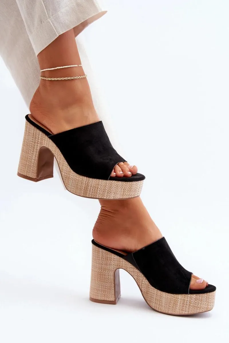 Klapki Na Obcasie|Klapki Damskie Klasyczne>Boto Klapki Damskie Na Obcasie Słupku Czarne Siobhan