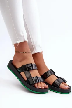 New ZAXY Klapki Damskie Na Płaskiej Podeszwie LL285073 Czarne Czarny