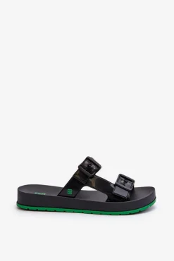 New ZAXY Klapki Damskie Na Płaskiej Podeszwie LL285073 Czarne Czarny