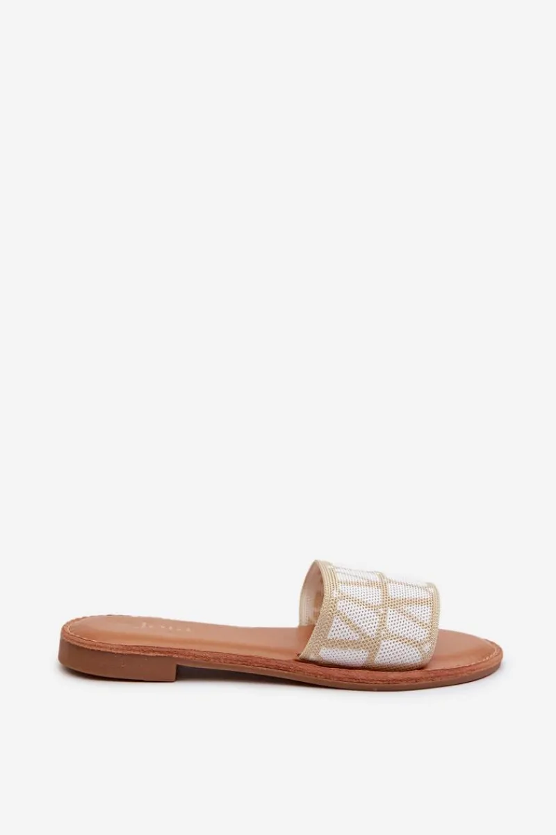 Sale Boto Klapki Damskie Na Płaskim Obcasie Beżowe Traivea