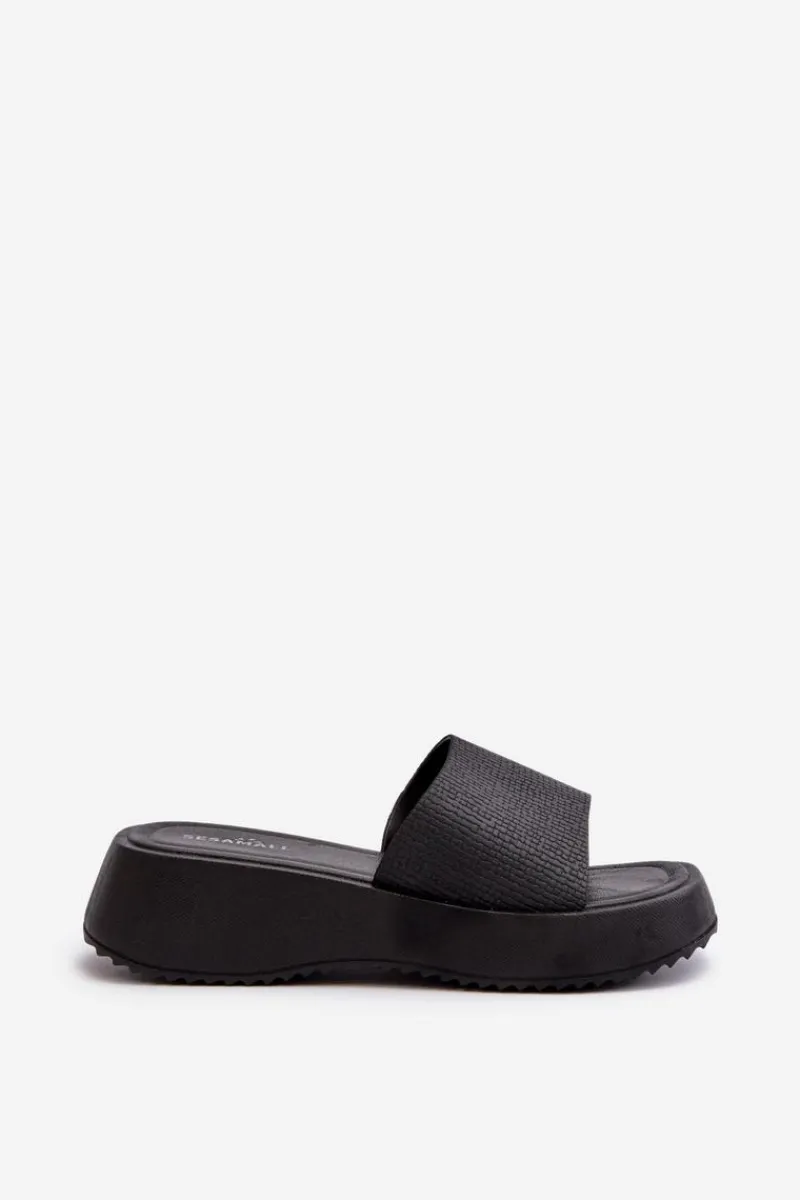 Sale Klapki Damskie Na Platformie I Koturnie Czarne Vimarils Damskie Klapki Na Koturnie|Klapki Na Platformie