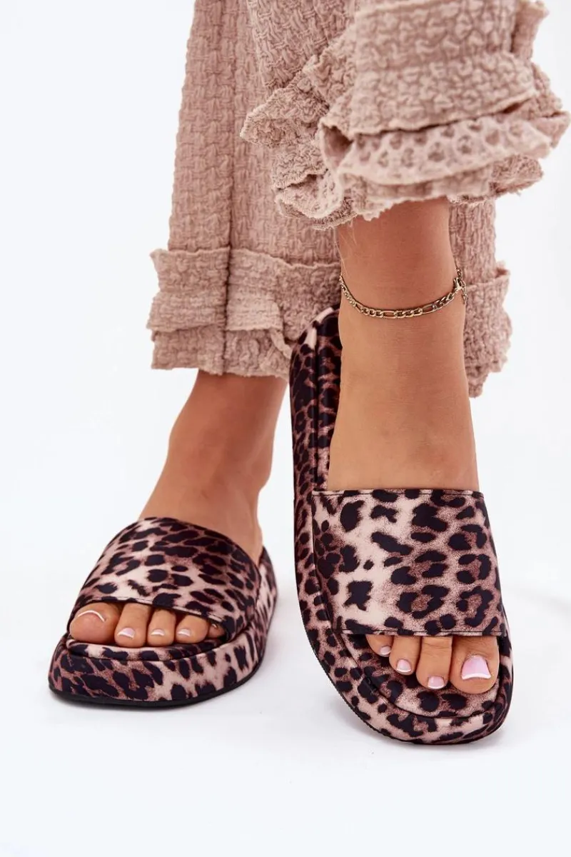 Clearance Klapki Damskie Na Platformie Panterka Dovasse Damskie Klapki Na Platformie|Klapki Damskie Klasyczne