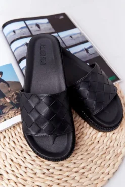 Outlet Big Star Shoes Klapki Damskie Na Platformie Big Star HH274684 Czarne