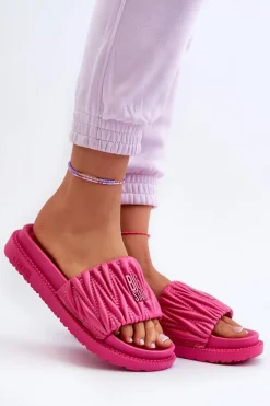 Klapki Damskie Big Star|Klapki Na Platformie>Big Star Shoes Klapki Damskie Na Platformie Big Star NN274A749 Fuksja