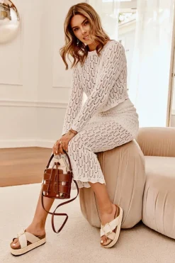 Hot Boto Klapki Damskie Na Platformie Z Plecionką I Złotą Klamrą Beżowe Filazzia