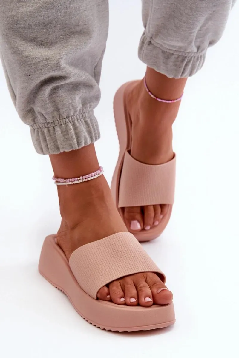 Klapki Na Koturnie|Klapki Na Platformie>Boto Klapki Damskie Na Platformie I Koturnie Różowe Vimarils Różowy