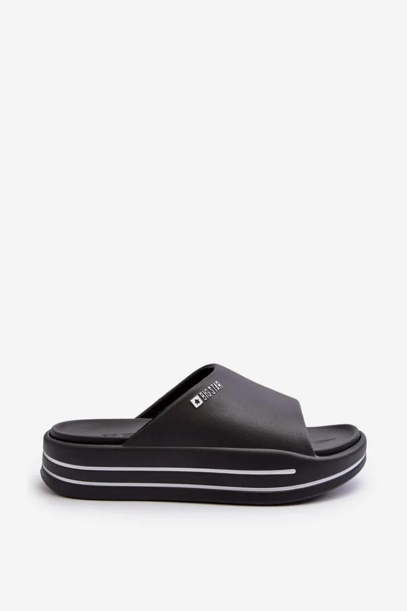 Klapki Damskie Big Star|Klapki Basenowe>Big Star Shoes Klapki Damskie Na Platformie Big Star NN274A037 Czarne Czarny