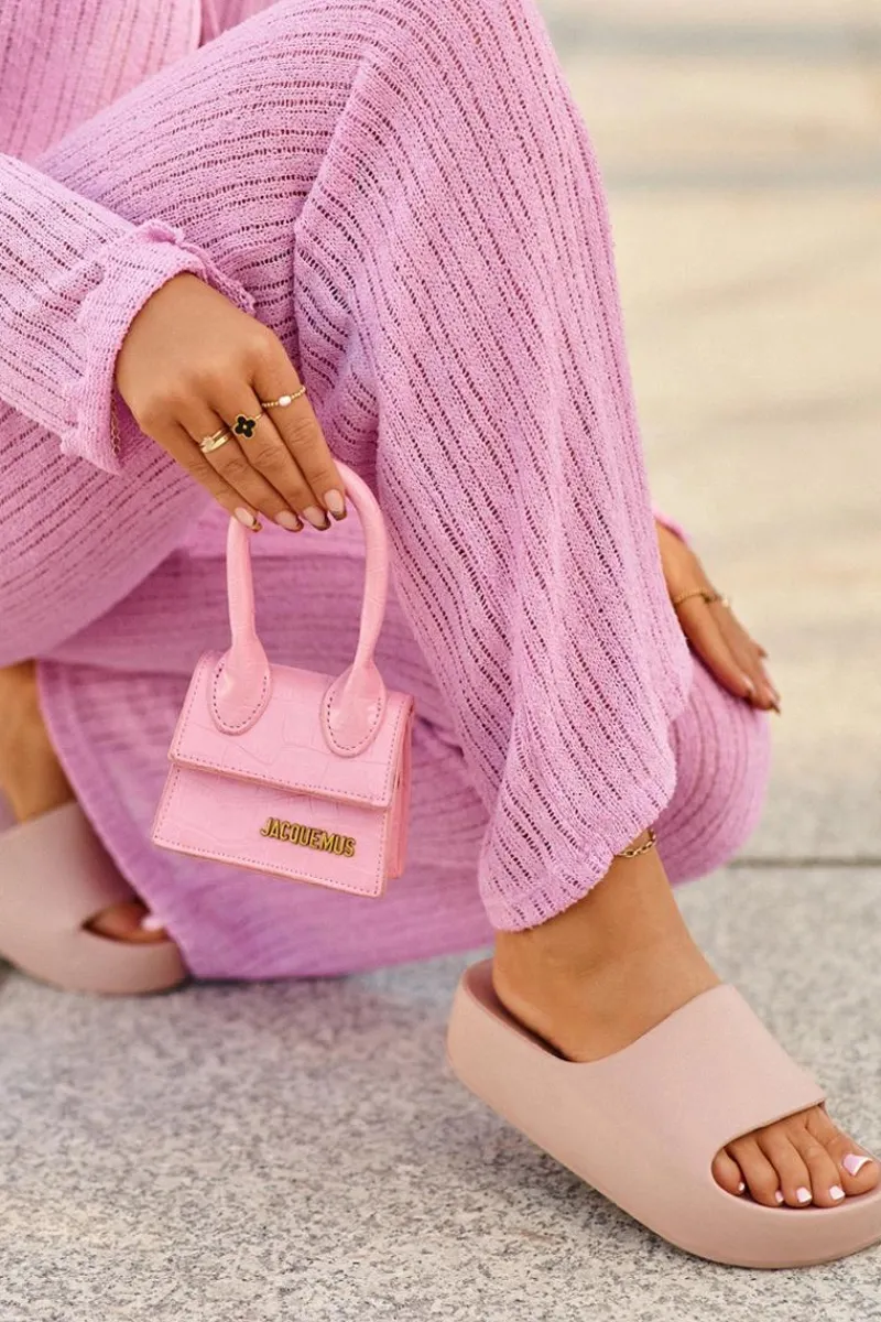 Clearance Klapki Damskie Na Platformie Piankowe Różowe Airaplea Damskie Klapki Basenowe|Klapki Na Platformie