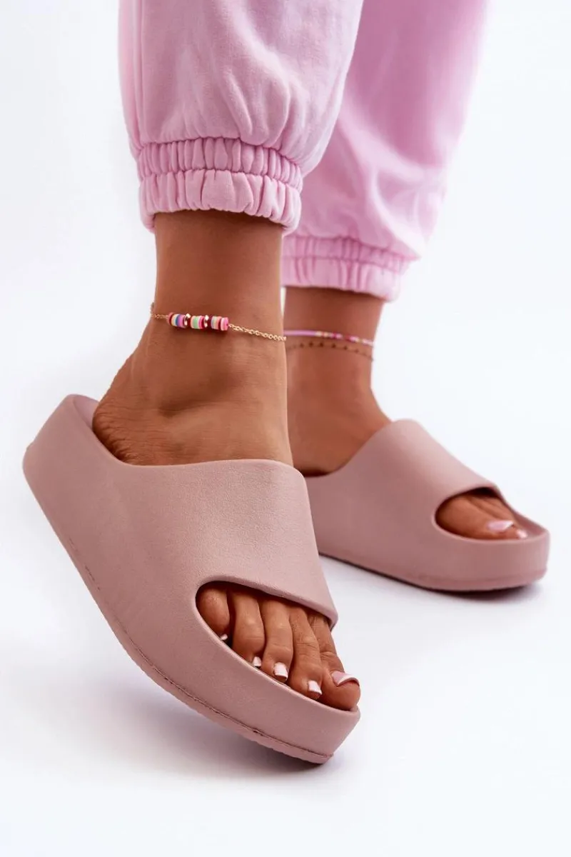 Clearance Klapki Damskie Na Platformie Piankowe Różowe Airaplea Damskie Klapki Basenowe|Klapki Na Platformie