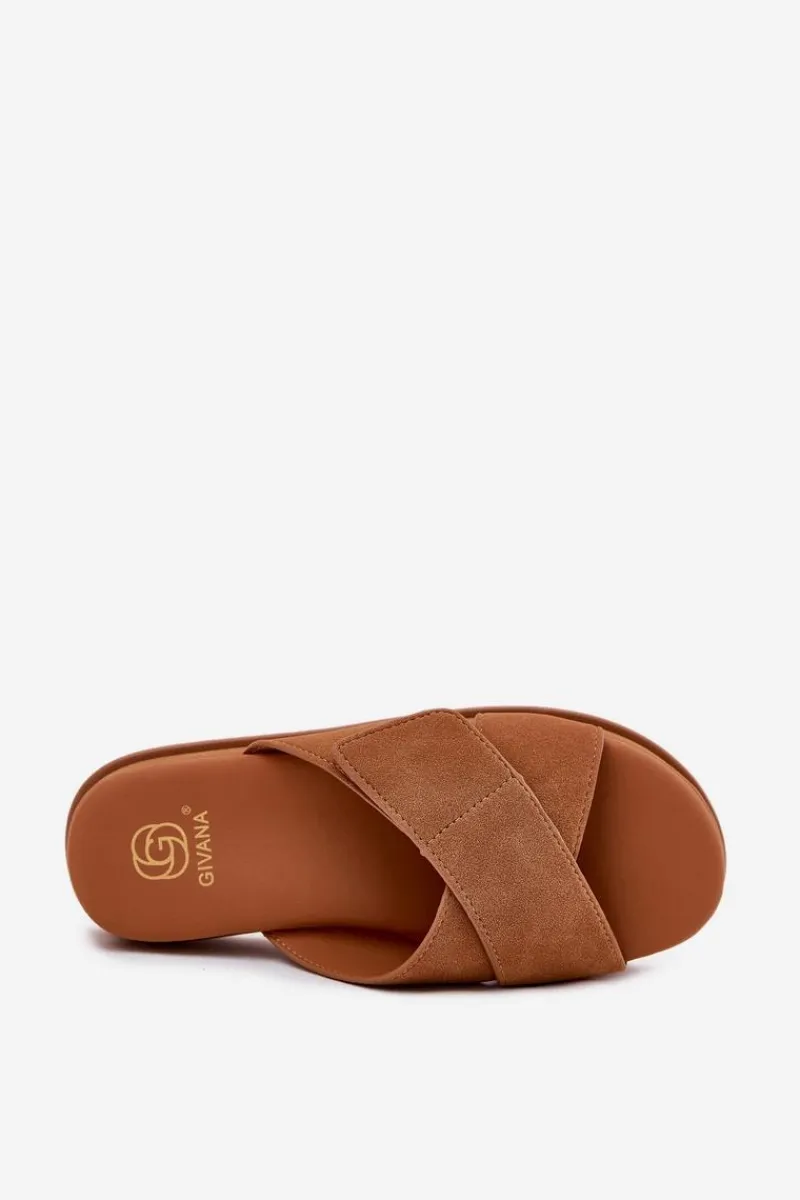 Best Klapki Damskie Na Platformie Z Przeplatającymi Się Paskami Camel Rinasara Damskie Klapki Na Platformie|Klapki Damskie Klasyczne