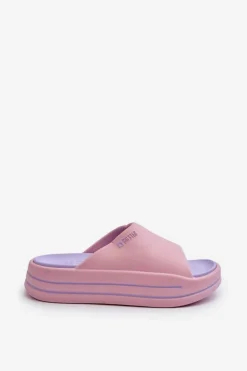 Hot Klapki Damskie Na Platformie Big Star NN274A035 Różowe Damskie Klapki Damskie Big Star|Klapki Basenowe