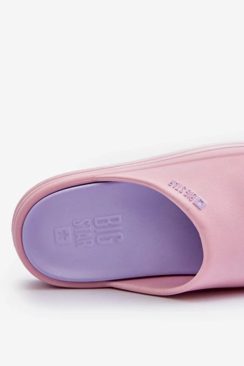 Hot Klapki Damskie Na Platformie Big Star NN274A035 Różowe Damskie Klapki Damskie Big Star|Klapki Basenowe