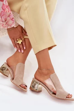 Klapki Na Obcasie|Klapki Damskie Klasyczne><noscript><img width=