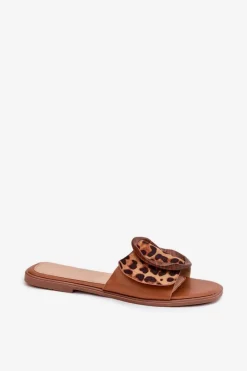 Best Klapki Damskie Płaskie Z Ozdobną Klamrą Panterka Luwam Damskie Klapki Damskie Klasyczne