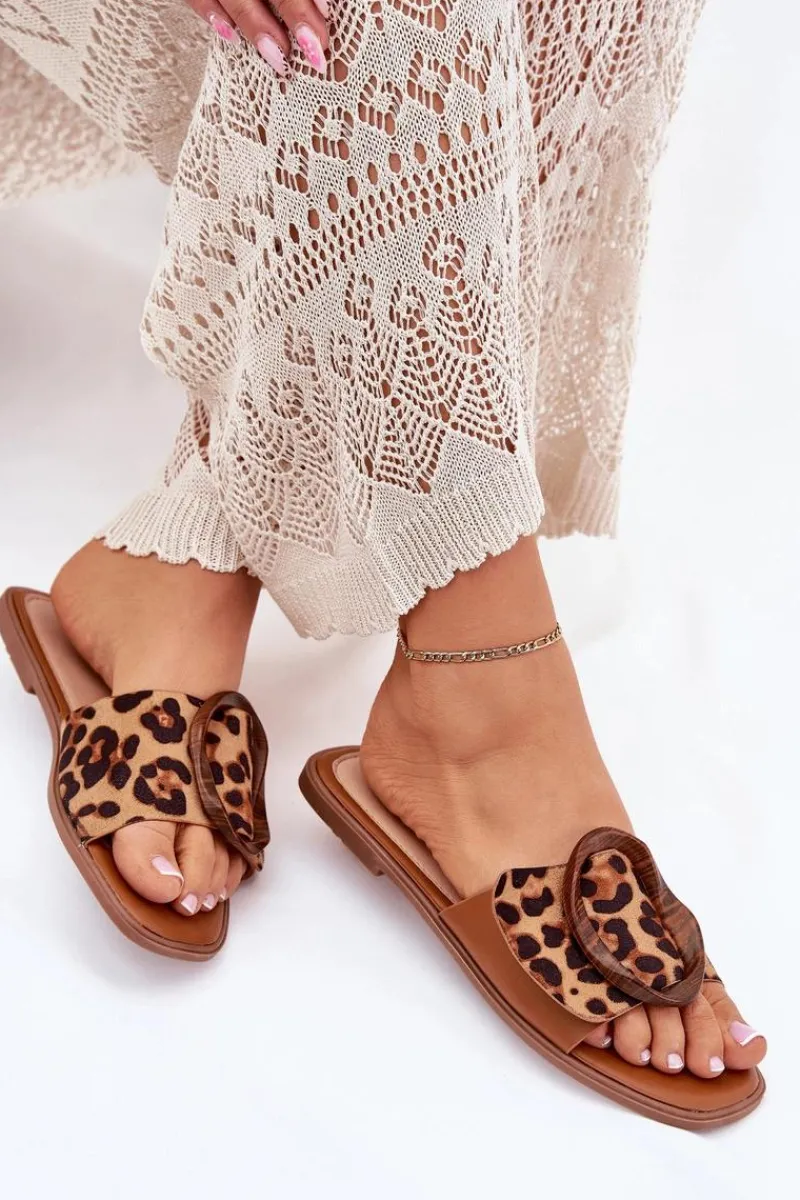 Best Klapki Damskie Płaskie Z Ozdobną Klamrą Panterka Luwam Damskie Klapki Damskie Klasyczne