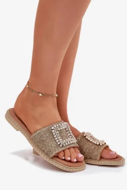 Klapki Damskie Klasyczne></noscript>Artiker Klapki Damskie Płaskie Z Plecionką I Ozdobą 56C1337 Beżowe