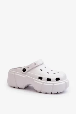 Hot Boto Klapki Damskie Piankowe Na Masywnej Podeszwie Białe Witima Biały