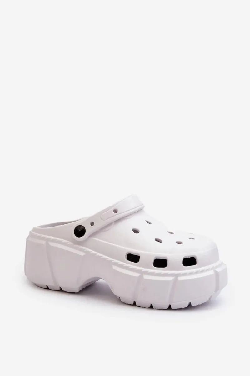 Hot Boto Klapki Damskie Piankowe Na Masywnej Podeszwie Białe Witima Biały