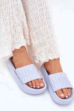 Discount Klapki Damskie Piankowe Na Platformie Niebieskie Vanesha Damskie Klapki Basenowe|Klapki Na Platformie