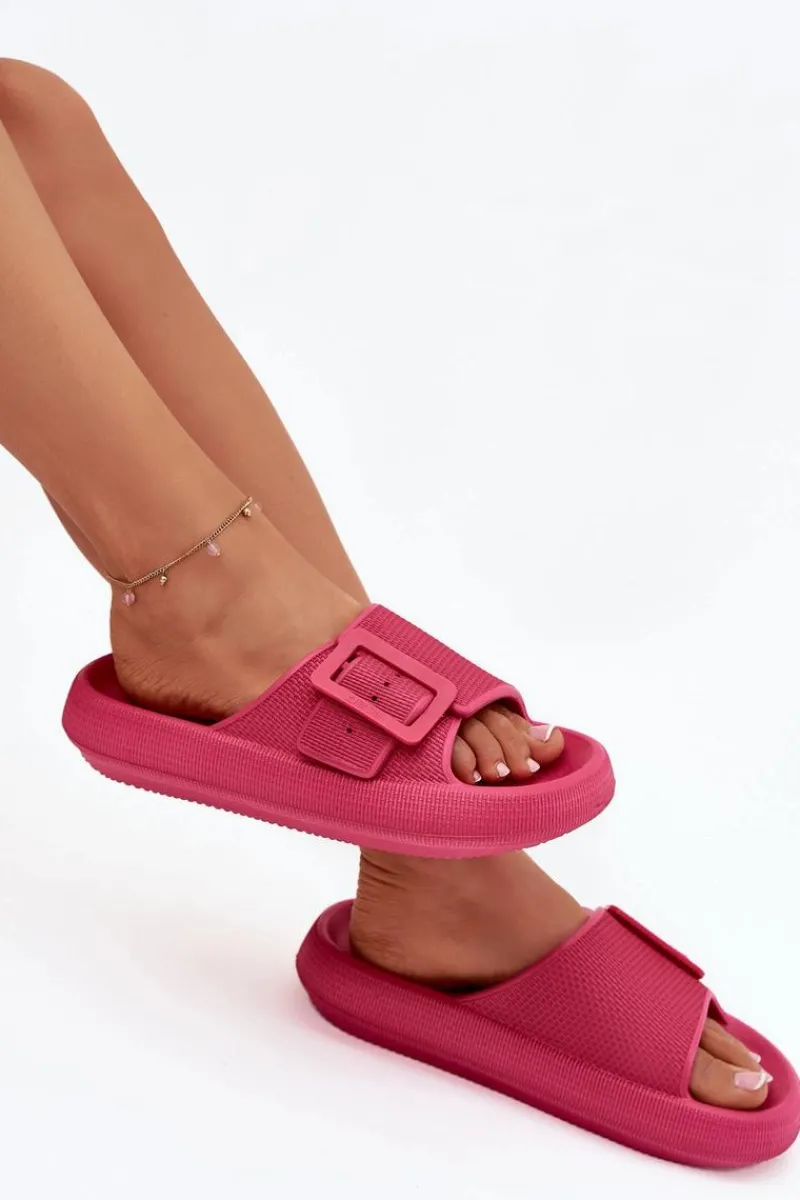 Klapki Damskie Big Star|Klapki Basenowe>Big Star Shoes Klapki Damskie Piankowe Na Platformie Z Klamrą Big Star RR274A583 Fuksja