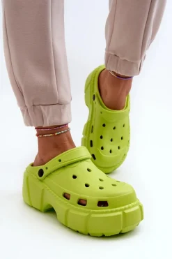 Clearance Klapki Damskie Piankowe Na Masywnej Podeszwie Limonkowe Witima Damskie Klapki Basenowe|Klapki Na Platformie