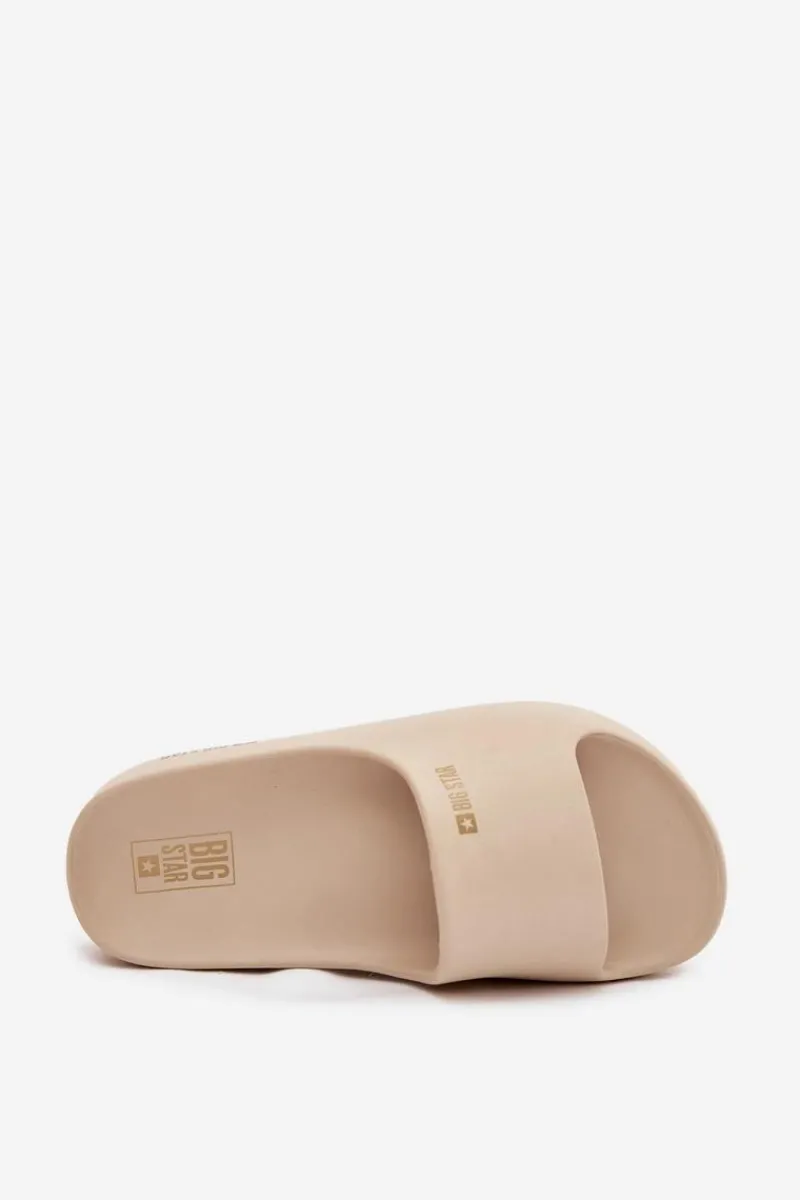 Big Star Shoes Klapki Damskie Piankowe Na Masywnej Platformie Big Star SS274722 Beżowe Beżowy