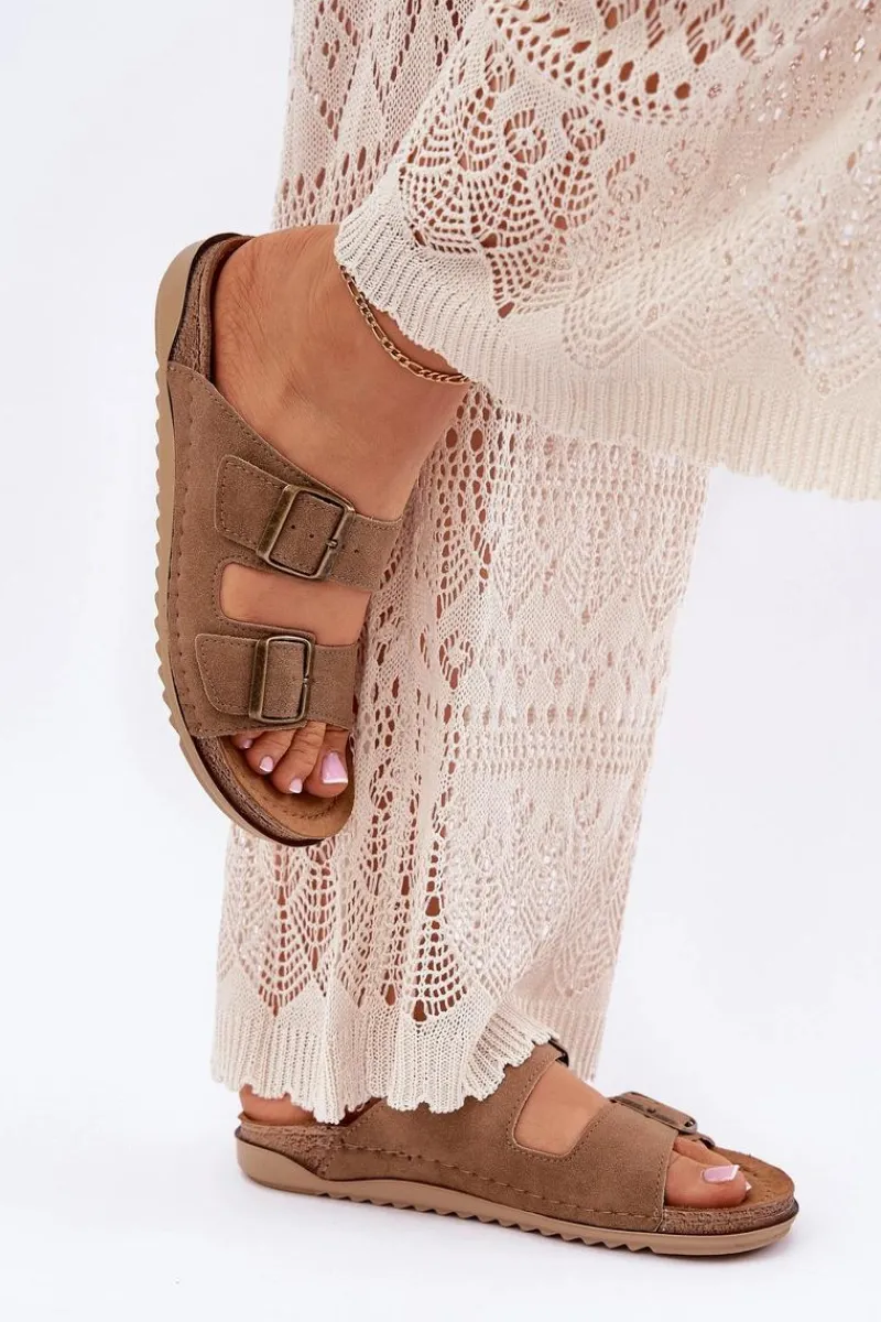 Sale INBLU Klapki Damskie Profilaktyczne AA000068 Brązowe