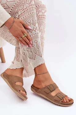 Sale INBLU Klapki Damskie Profilaktyczne AA000068 Brązowe