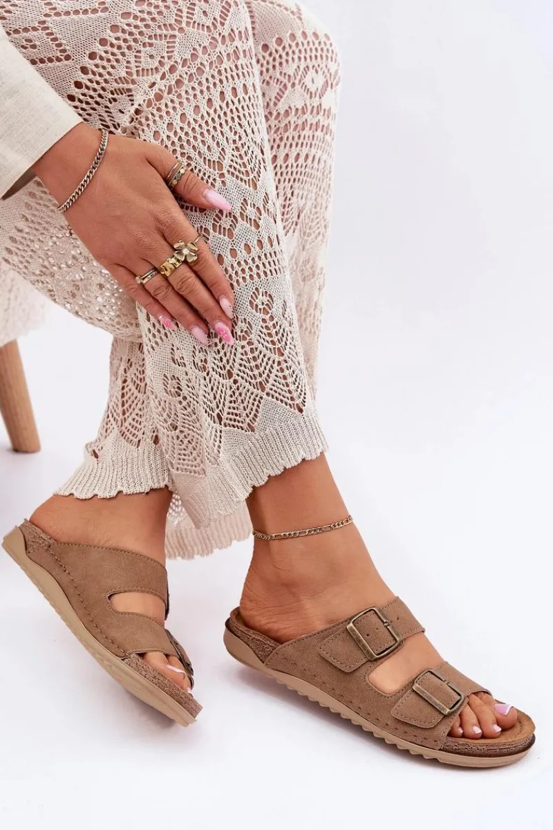 Sale INBLU Klapki Damskie Profilaktyczne AA000068 Brązowe