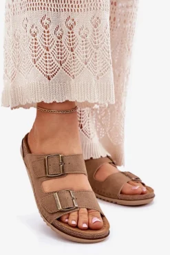 Sale INBLU Klapki Damskie Profilaktyczne AA000068 Brązowe