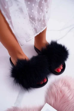 Sale Klapki Damskie Z Futerkiem Czarne Mellow Damskie Klapki Z Futerkiem|Klapki Damskie Klasyczne